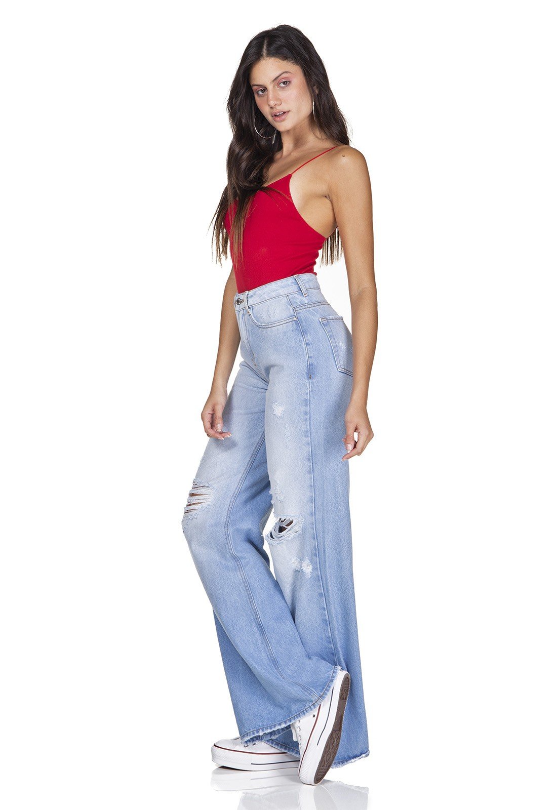 dz3210 calca jeans pantalona rasgos no joelho denim zero lado