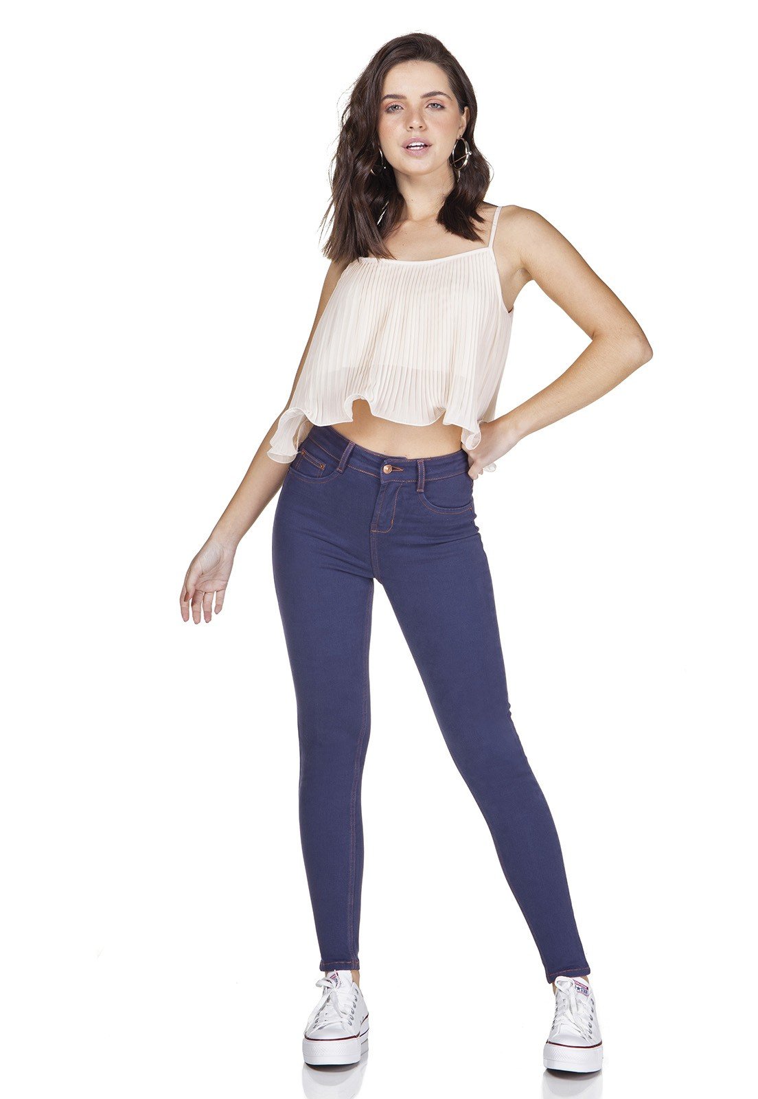 dz3213 skinny cigarrete basica marinho denim zero frente