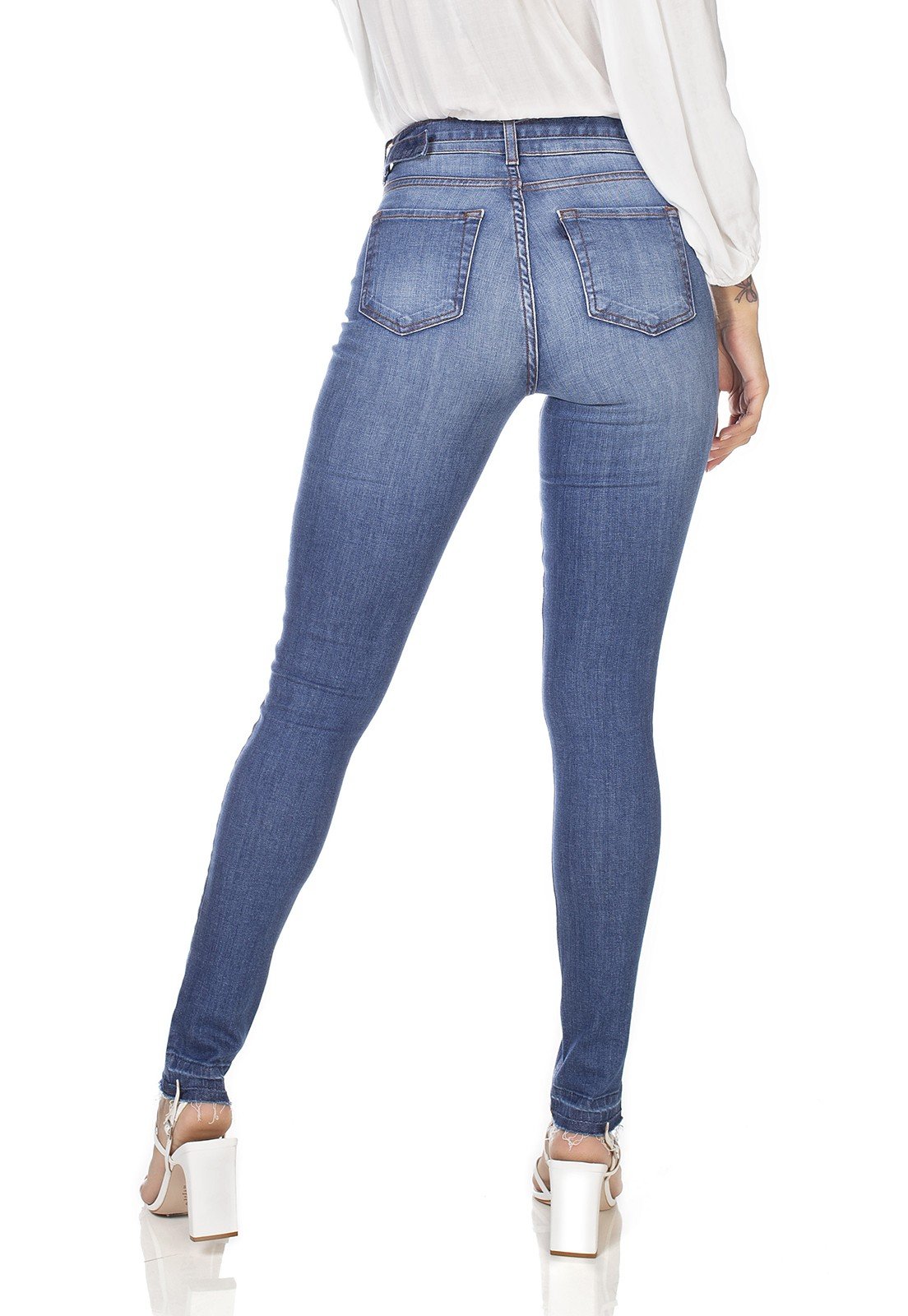 dz3214 calca jeans feminina skinny media com cinto removivel denim zero costas prox