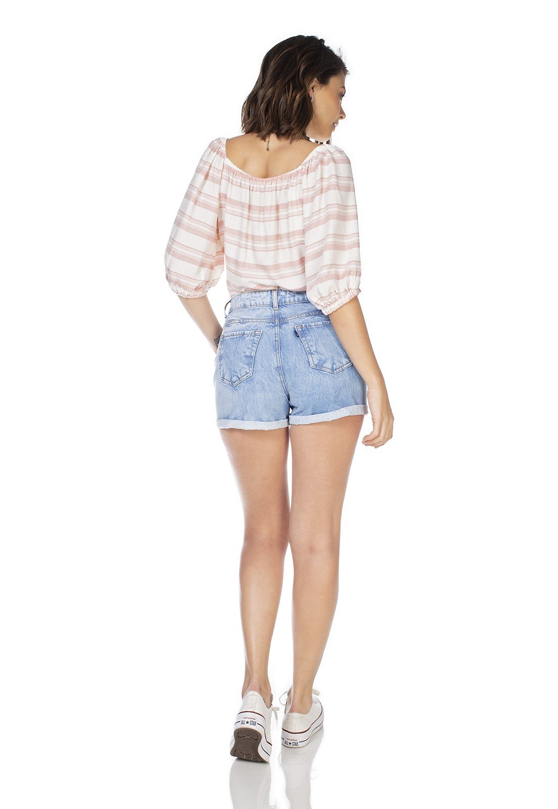 dz6349 shorts jeans feminino mom com botoes denim zero costas