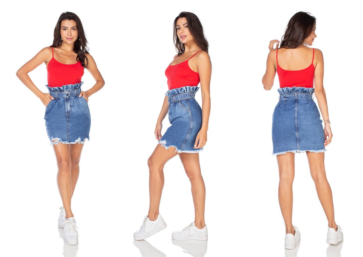 dz7113 saia jeans feminina clochard barra destroyed denim zero tripla