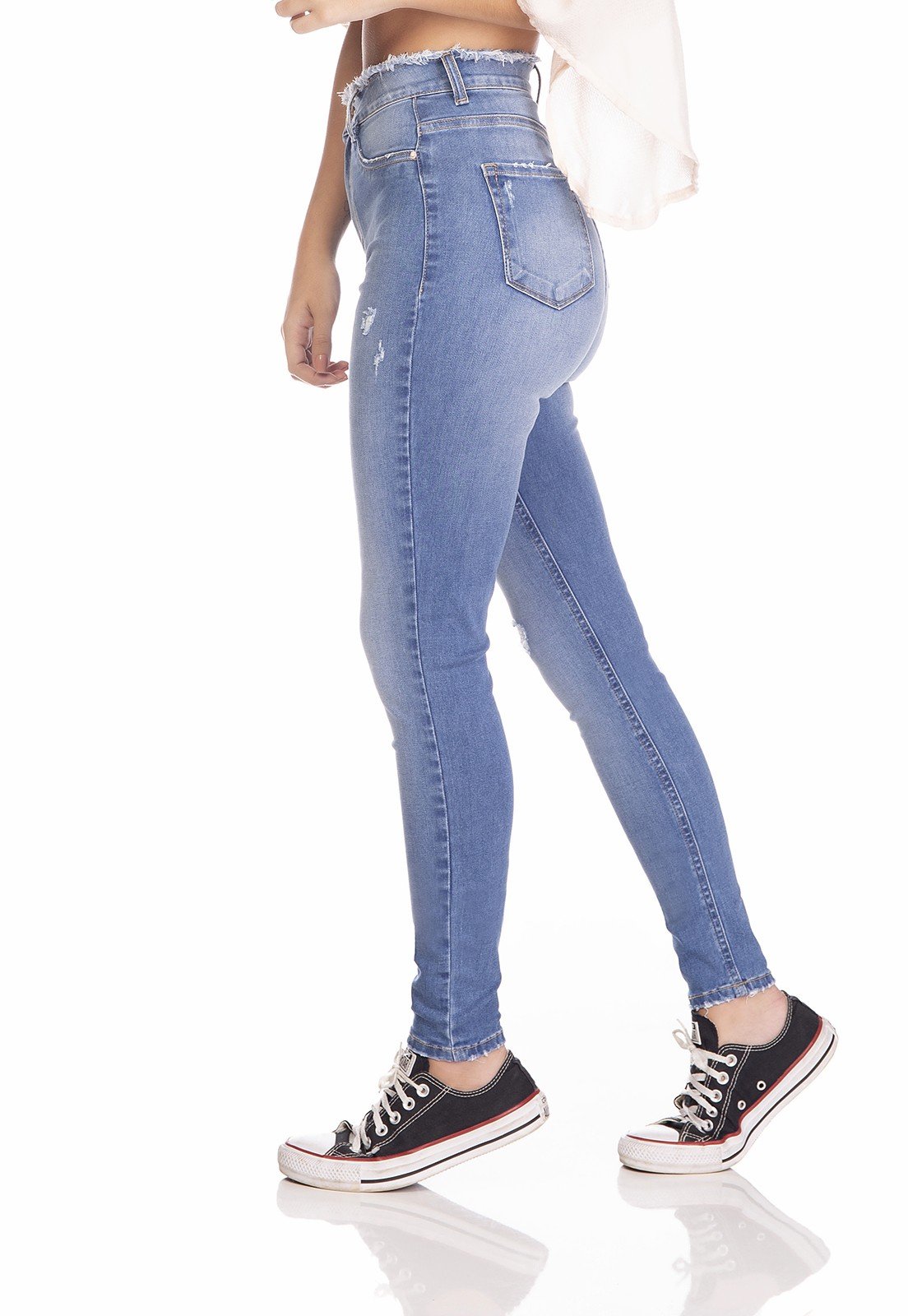 dz3241 calca jeans feminina skinny hot pants cigarrete cos desfiado denim zero lado prox