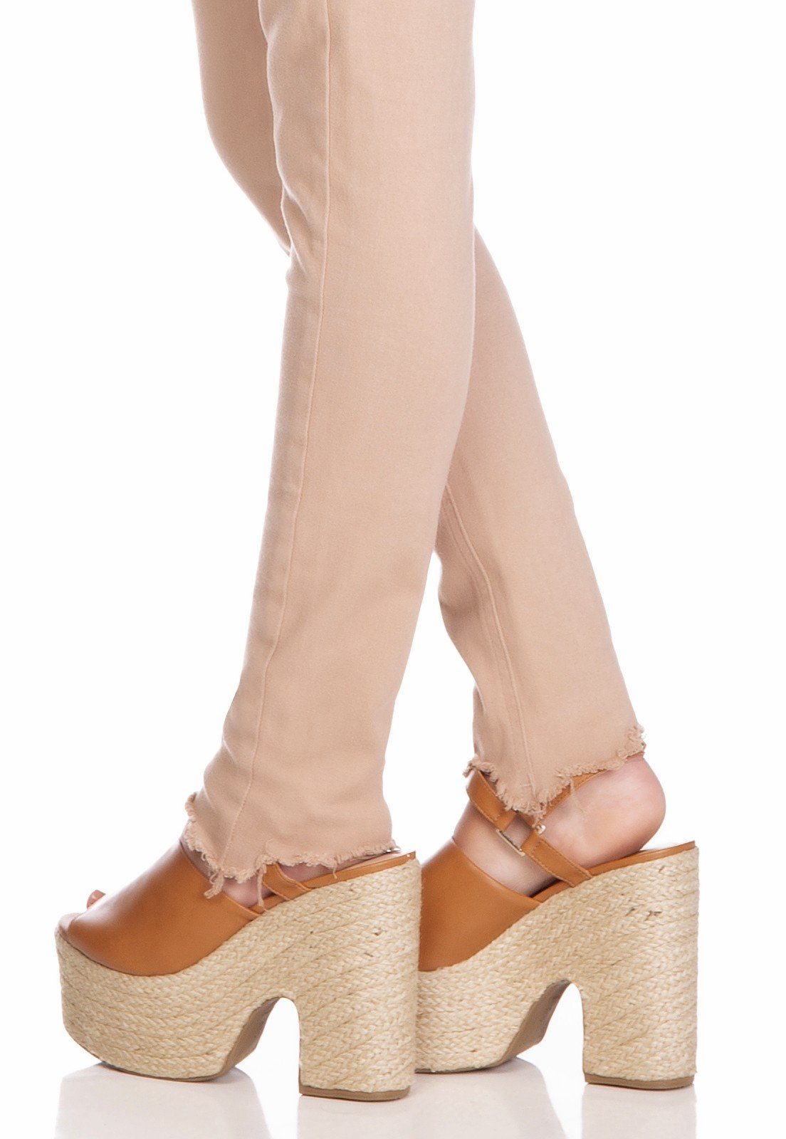 dz3257 calca jeans feminina skinny media cigarrete com cinto cappuccino denim zero lado detalhe