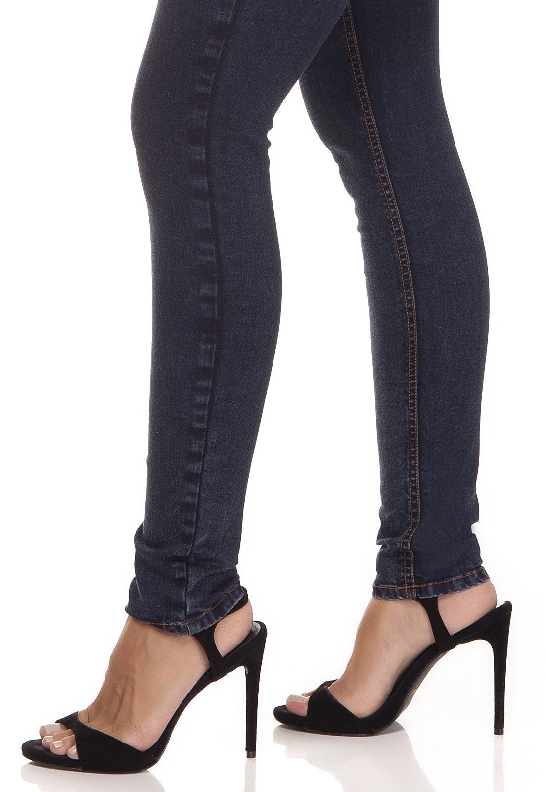 dz3287 calca jeans feminina skinny hot pants com botoes denim zero lado detalhe