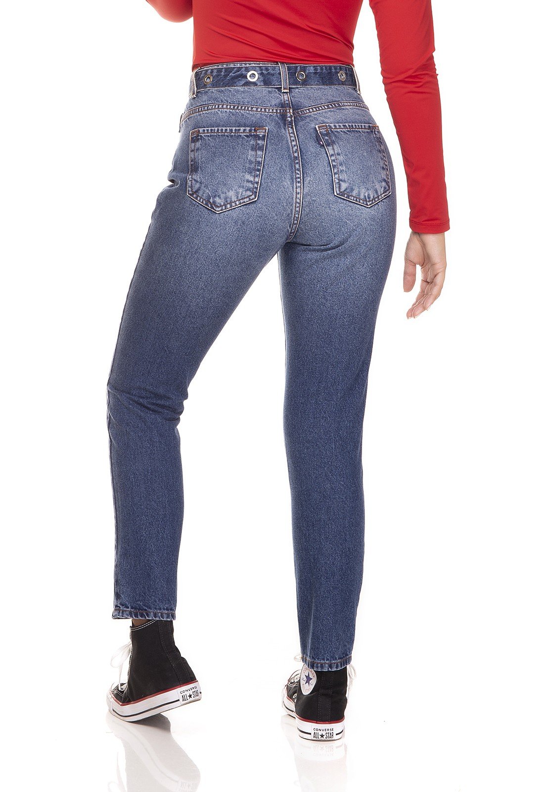 dz3259 calca jeans mom com ziper frontal denim zero costas prox