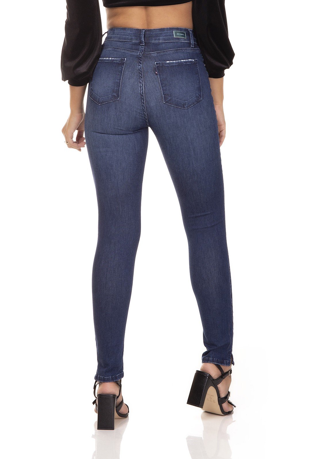 dz3284 calca jeans skinny media cigarrete fenda na barra denim zero costas prox