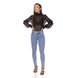 dz3285 calca jeans feminina skinny media cigarrete com botoes denim zero frente