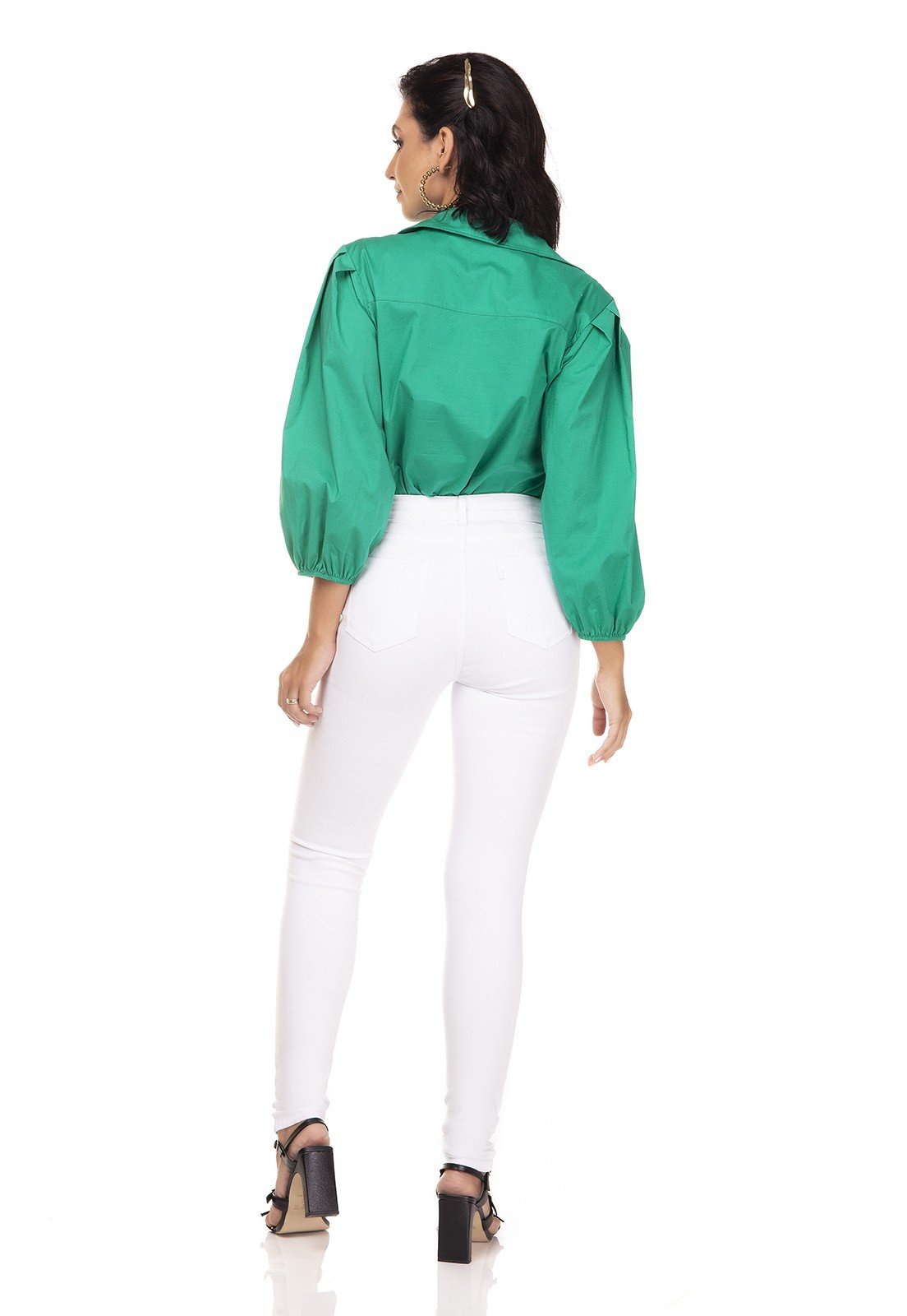 dz3304 calca jeans feminina skinny media black and white branco denim zero costas