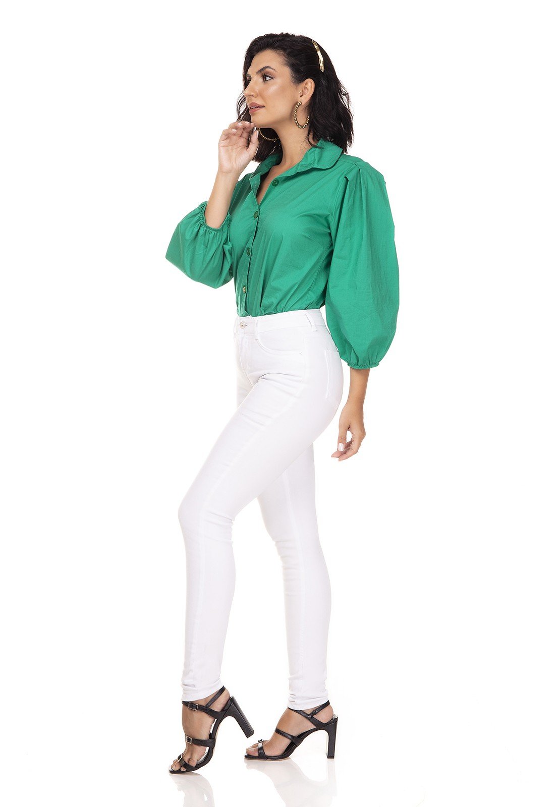 dz3304 calca jeans feminina skinny media black and white branco denim zero lado