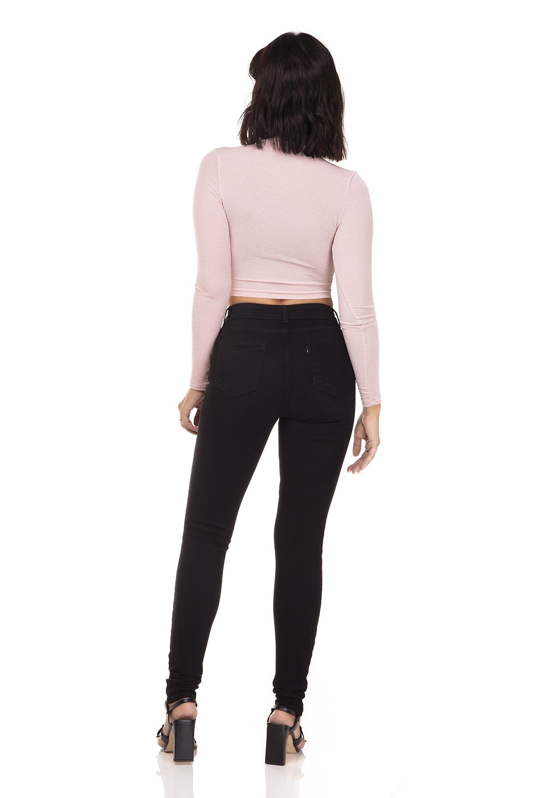 dz3304 calca jeans skinny media black and white preto denim zero costas