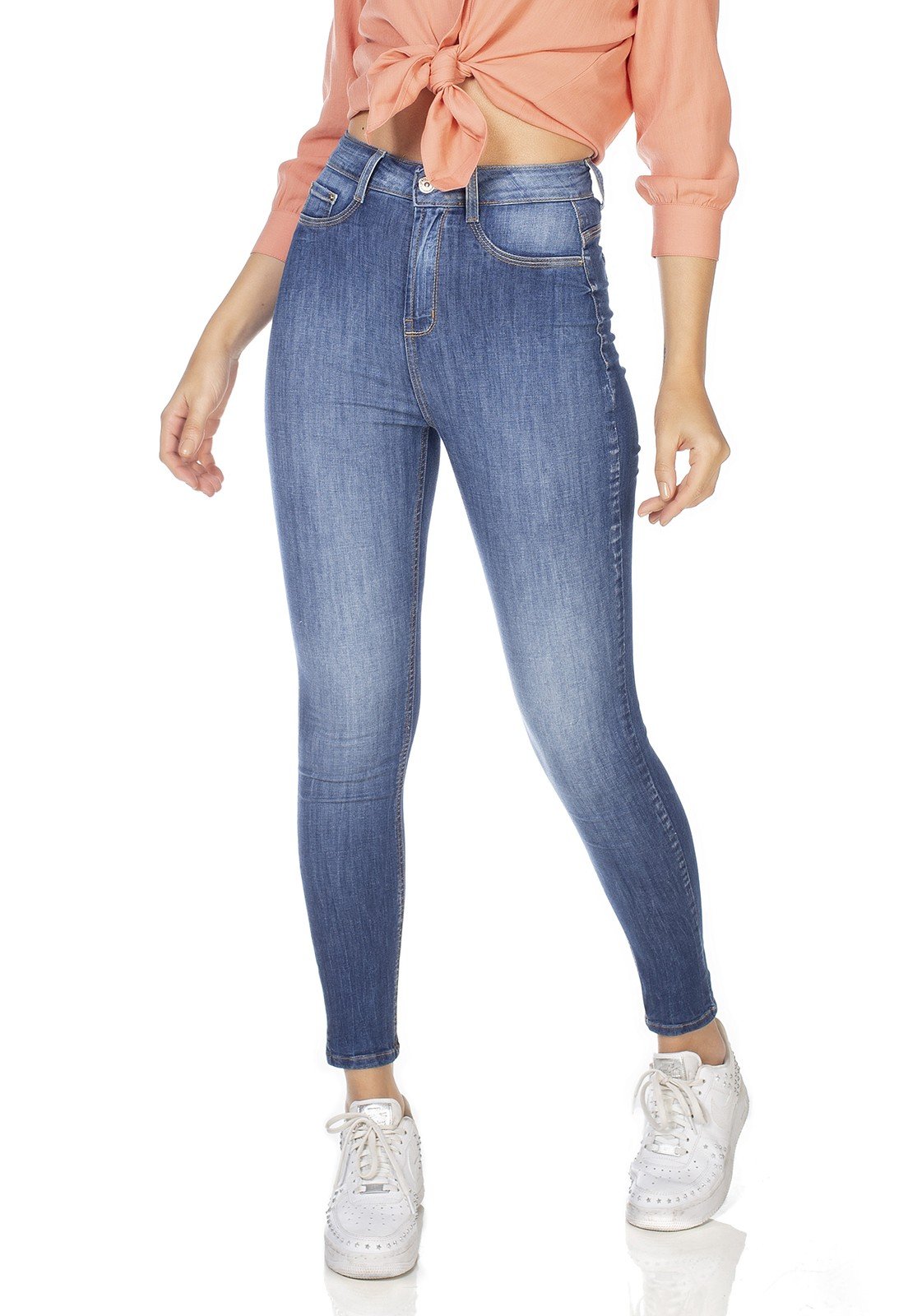 dz3227 calca jeans feminia skinny hot pants cigarrete denim zero frente prox