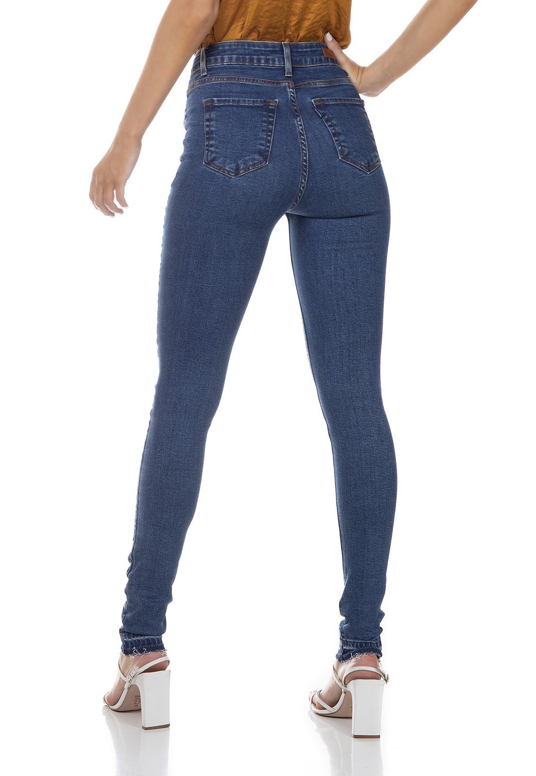 dz3344 calca jeans feminina skinny media fechamento com ziper denim zero costas prox