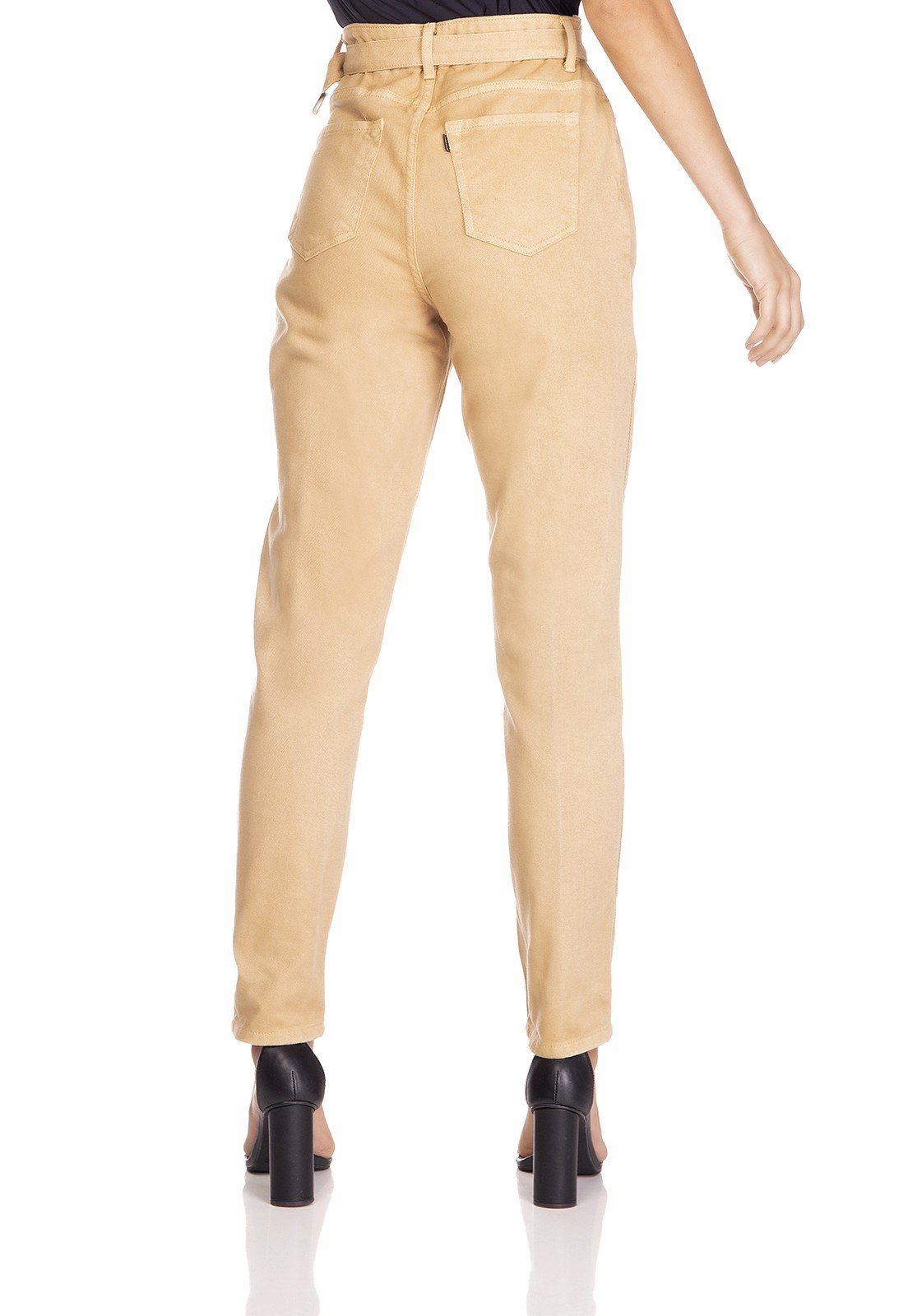 dz3280 calca jeans feminina mom com cinto denim zero costas prox
