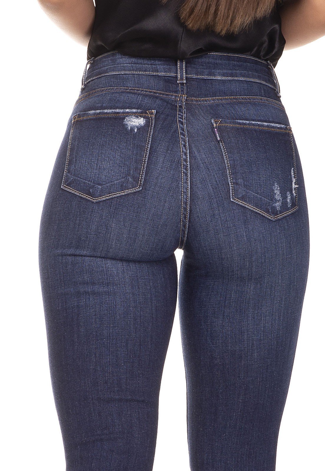dz3291 calca jeans skinny media cigarrete com rasgos denim zero costas detalhe