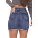 dz7130 saia jeans feminina tubinho recorte frontal denim zero costas detalhe