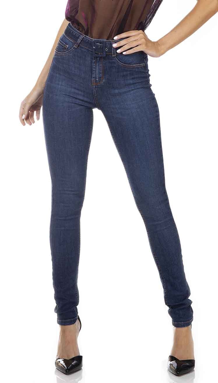 dz3330 calca jeans feminina skinny media com cinto denim zero frente prox