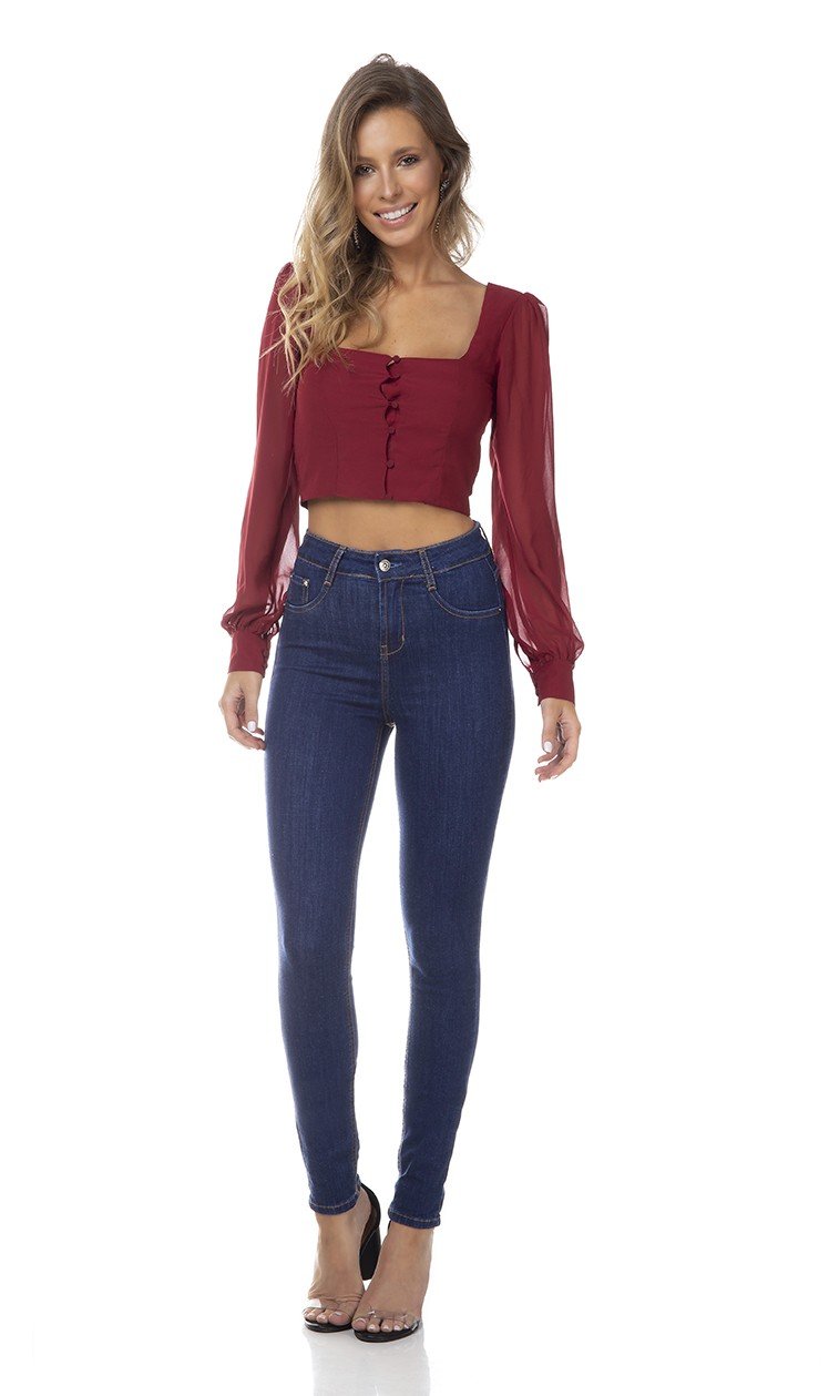 dz3347 calca jeans feminina skinny media tradicional denim zero frente