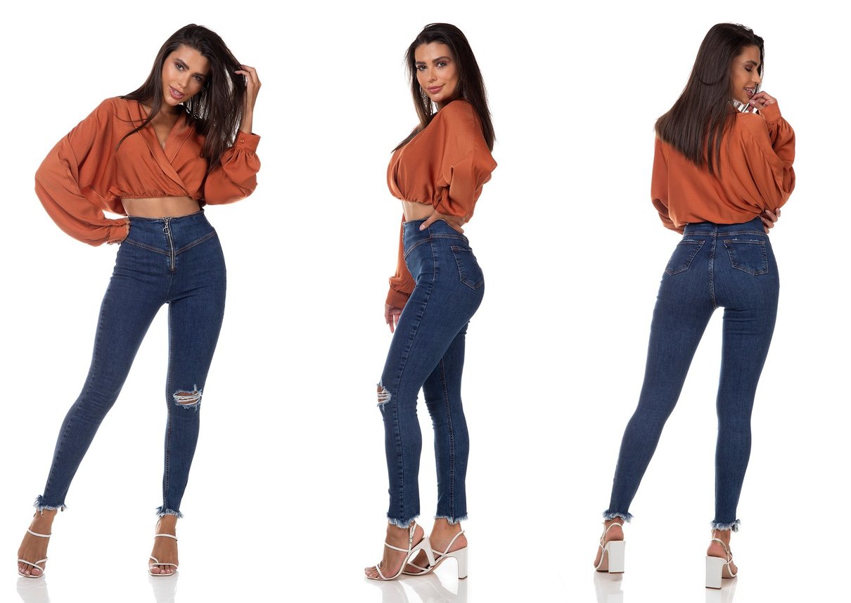 dz3320 calca jeans feminina skinny hot pants cigarrete fechamento com ziper denim zero tripla