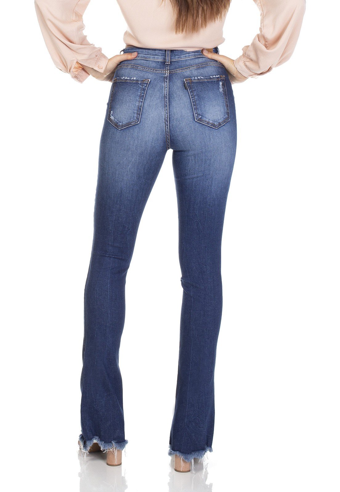 dz3108 calca jeans new boot cut com rasgo denim zero costas prox