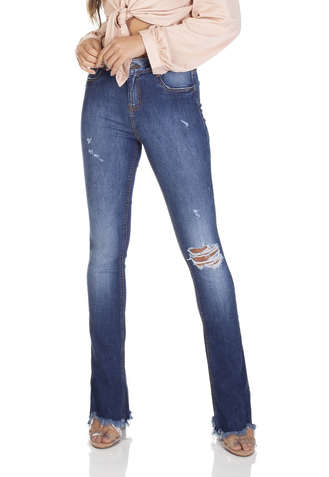 dz3108 calca jeans new boot cut com rasgo denim zero frente 01 prox