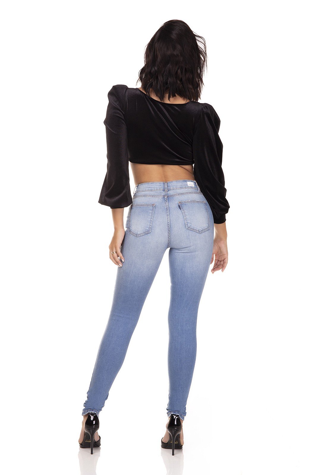 dz3290 calca jeans skinny media com puidos denim zero costas