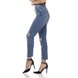 dz3325 calca jeans feminina mom fit rasgo no joelho denim zero lado prox