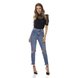 dz3325 calca jeans feminina mom fit rasgo no joelho denim zero frente