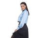 dz11146 camisa jeans feminina cropped manga bufante denim zero lado prox