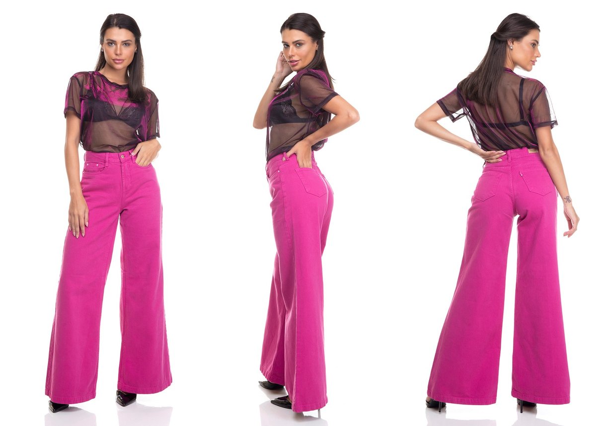 dz3383 calca jeans feminina pantalona colorida denim zero tripla