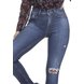 dz3367 calca jeans feminina skinny media barra desfiada denim zero frente detalhe