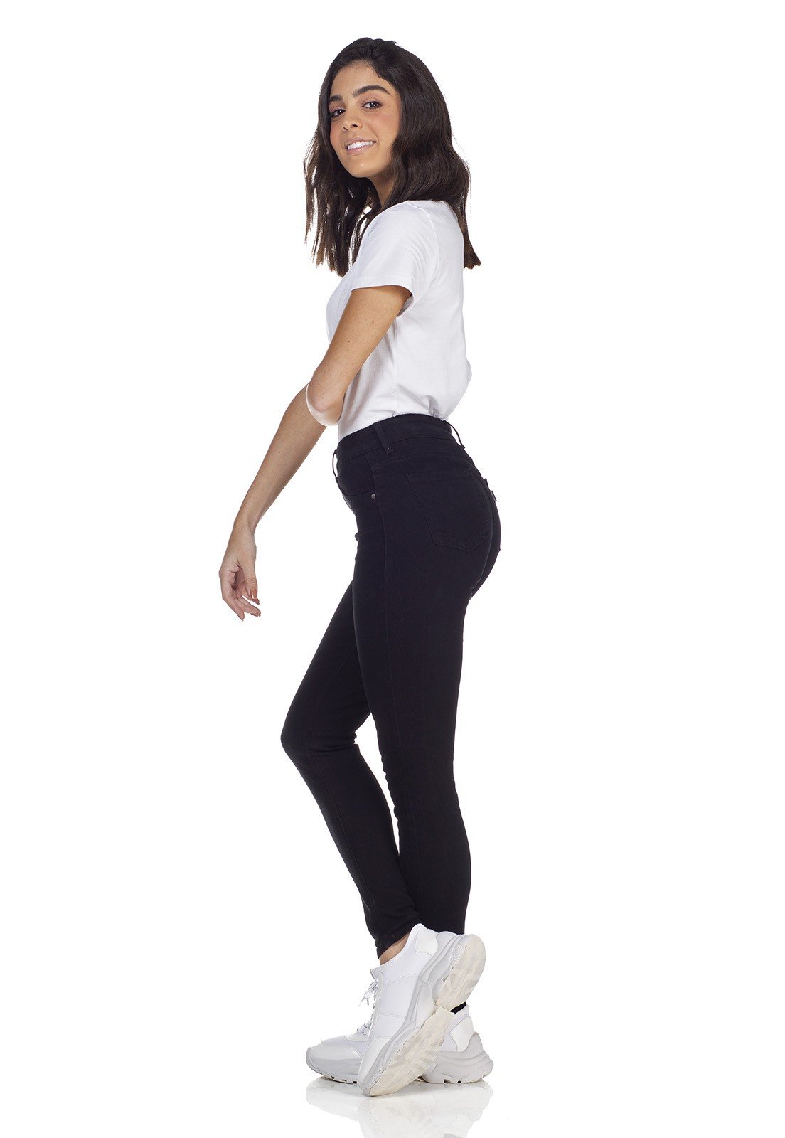 dz3126 calca jeans skinny media cigarrete preto denim zero lado