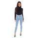 dz3377 calca jeans feminina skinny media cigarrete com cinto denim zero frente