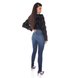 dz3392 calca jeans feminina skinny media rasgo joelho denim zero costas