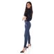 dz3404 calca jeans feminina skinny media cigarrete recorte frontal denim zero lado