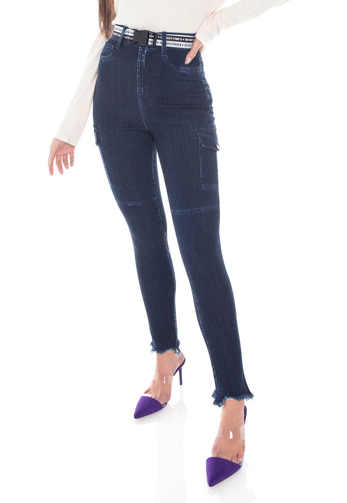 dz3410 calca jeans feminina skinny hot pants cigarrete bolsos lateraisdenim zero frente prox