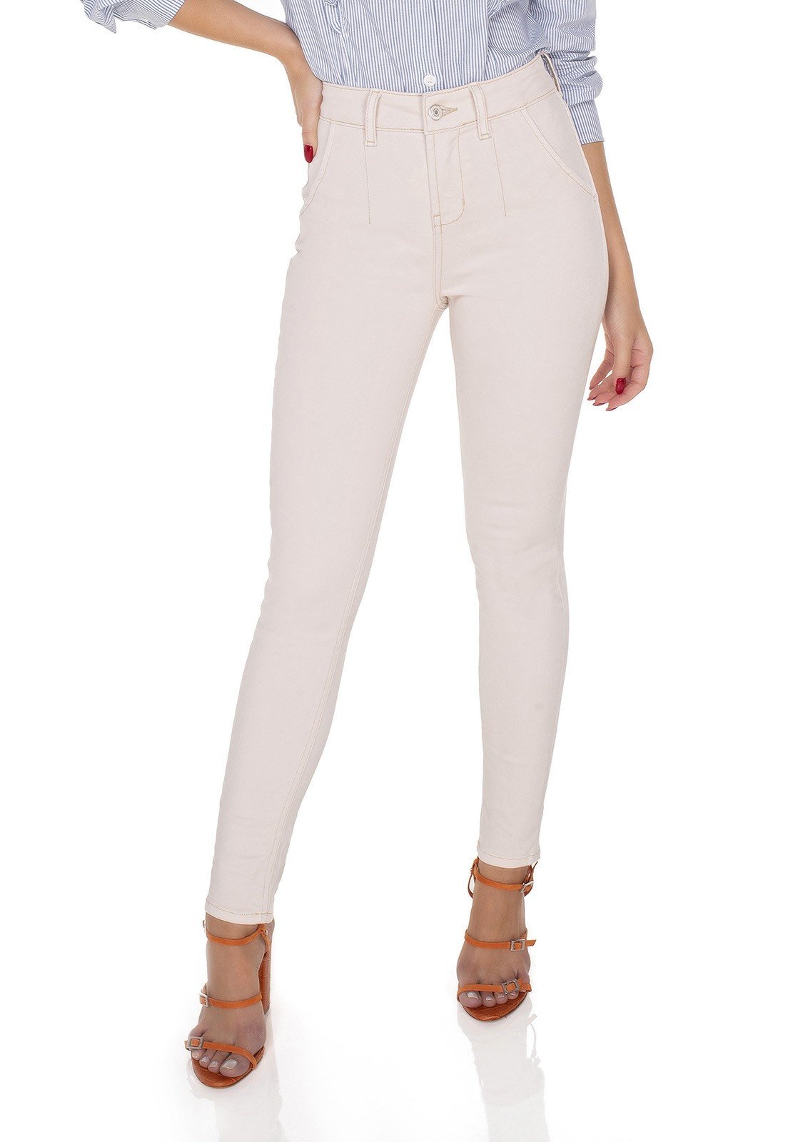 dz3437 calca jeans feminina skinny media cigarrete denim zero frente prox