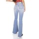 dz3480 calca jeans feminina super flare barra corte a fio denim zero costas prox