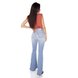dz3480 calca jeans feminina super flare barra corte a fio denim zero costas