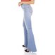 dz3480 calca jeans feminina super flare barra corte a fio denim zero lado prox