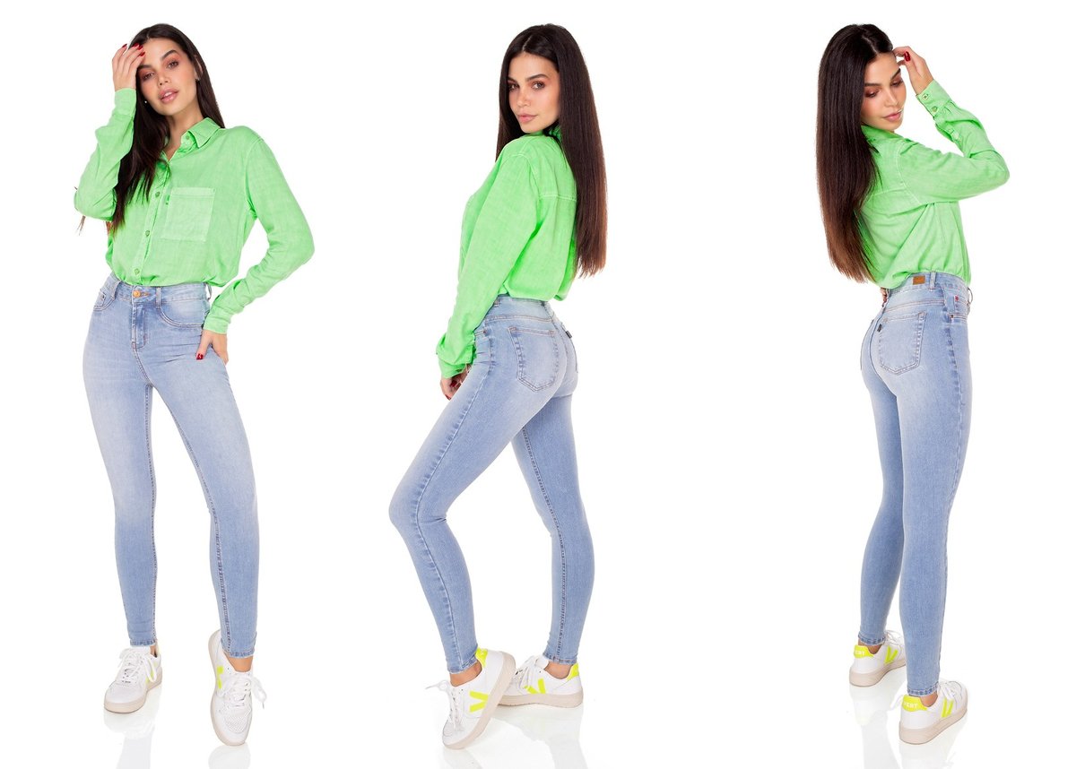 dz3547 calca jeans feminina skinny media cigarrete denim zero tripla