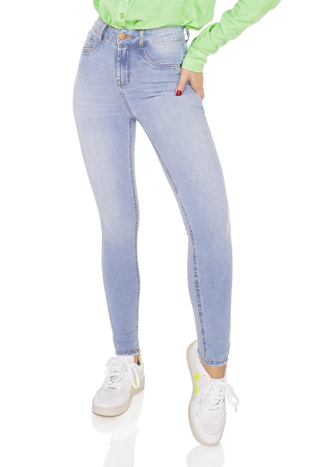 dz3547 calca jeans feminina skinny media cigarrete denim zero frente prox