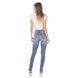 dz3433 calca jeans feminina skinny media fenda na barra denim zero costas