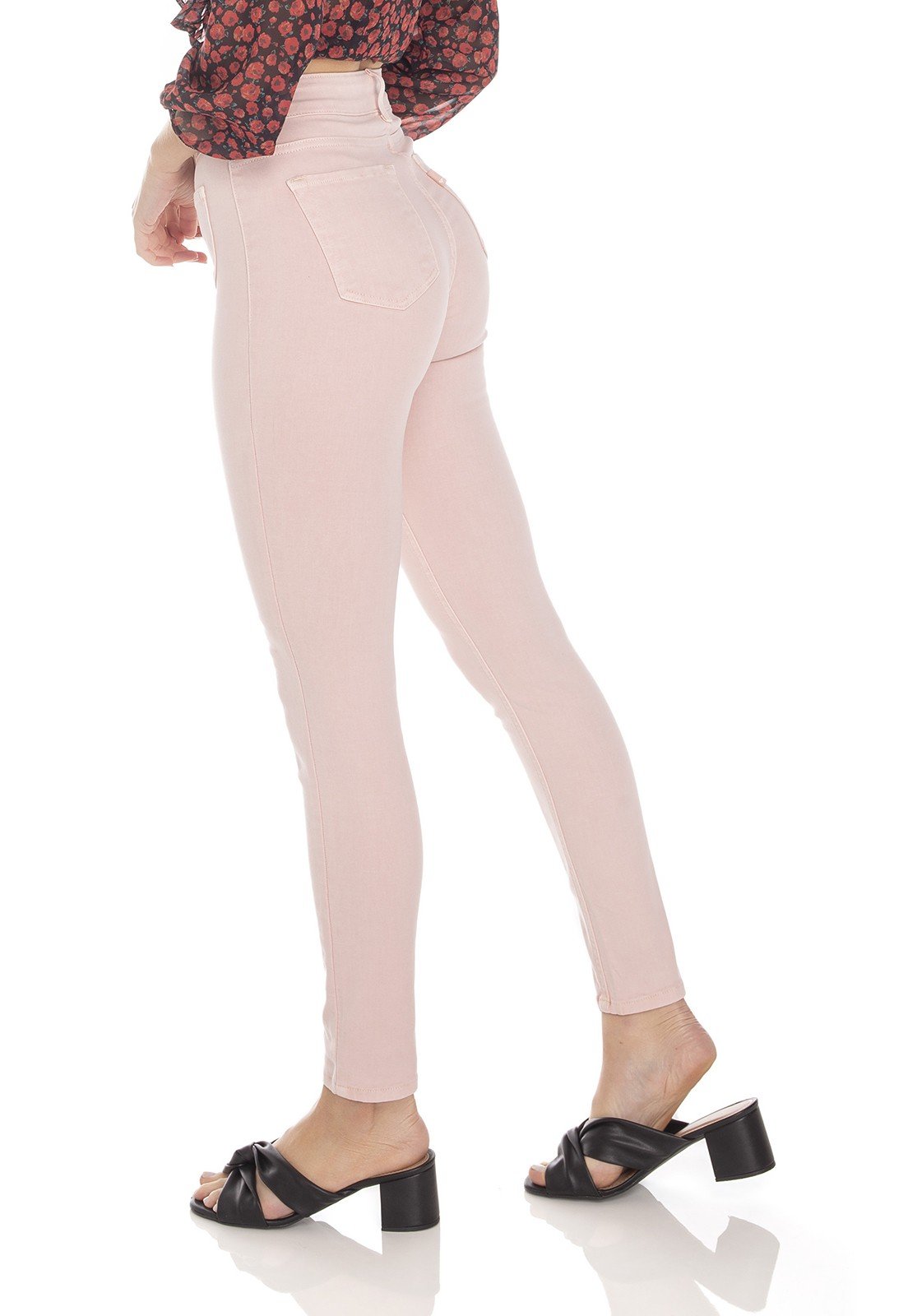 dz3479 calca jeans feminina skinny media cigarrete botoes encapados denim zero lado prox