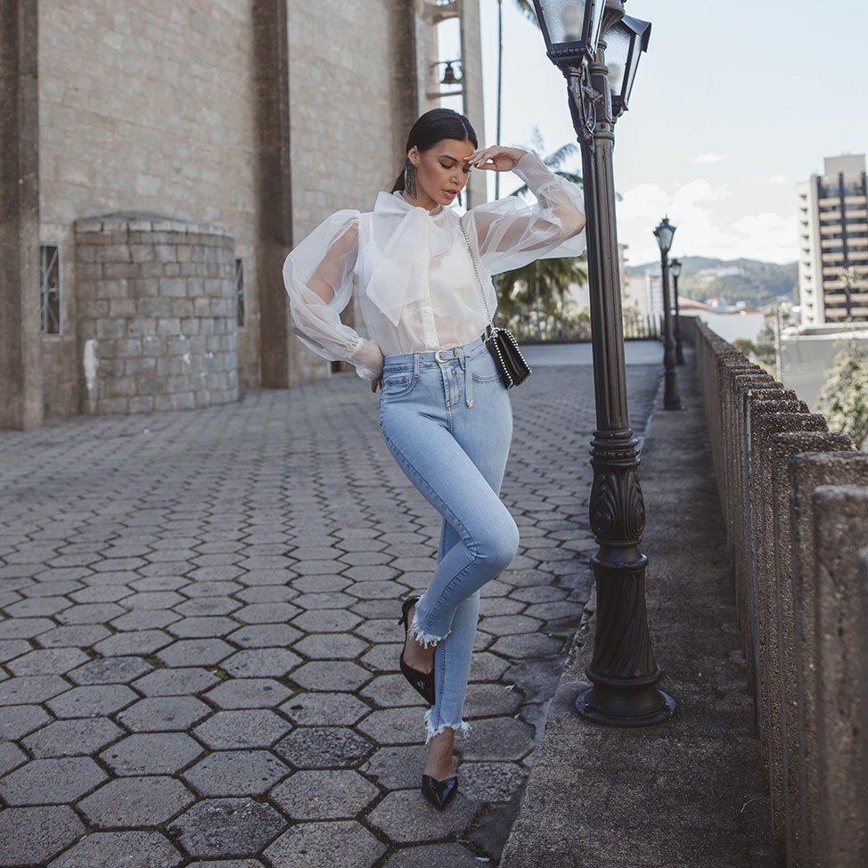 dz3377 calca jeans feminina skinny media cigarrete com cinto denim zero frente