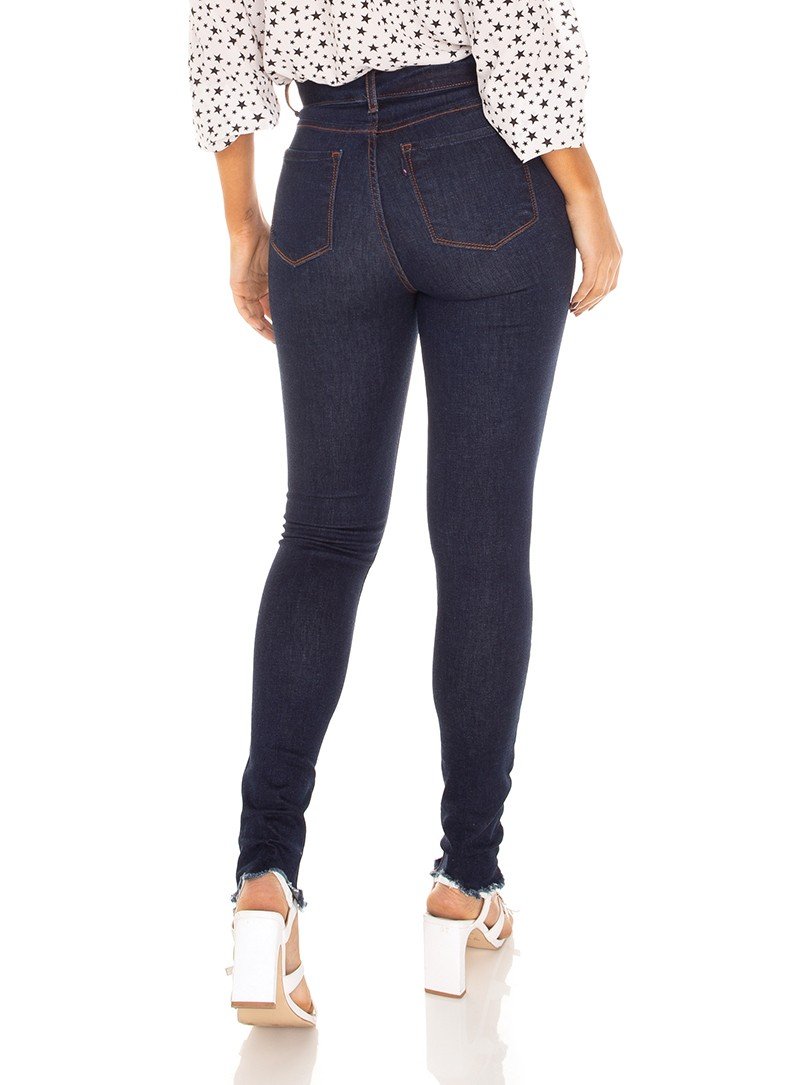 dz3461 calca jeans feminina skinny media com cinto denim zero costas prox