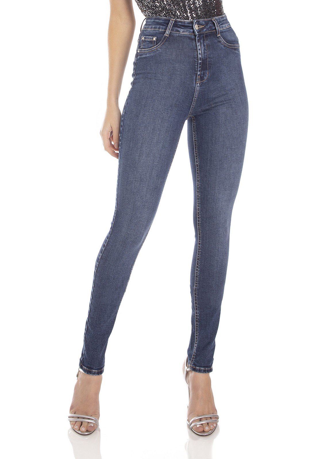 dz3567 calca jeans feminina skinny hot pants cigarrete tradicional denim zero frente prox