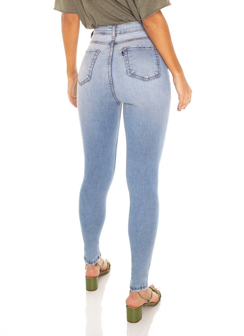 dz3488 calca jeans feminina skinny hot pants cigarrete com puidos denim zero costas prox