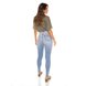 dz3488 calca jeans feminina skinny hot pants cigarrete com puidos denim zero costas