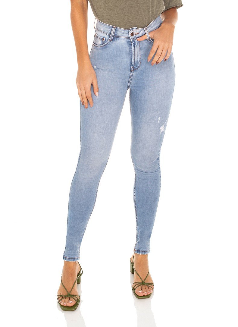 dz3488 calca jeans feminina skinny hot pants cigarrete com puidos denim zero frente prox