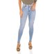 dz3488 calca jeans feminina skinny hot pants cigarrete com puidos denim zero frente prox